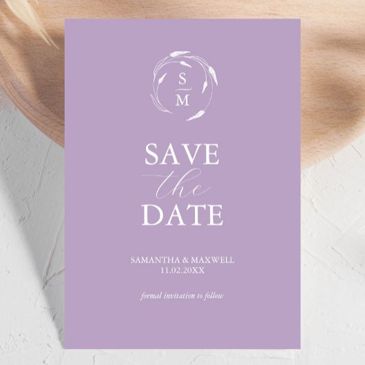 Moderne Lavendel Bewaar de datum Save The Date