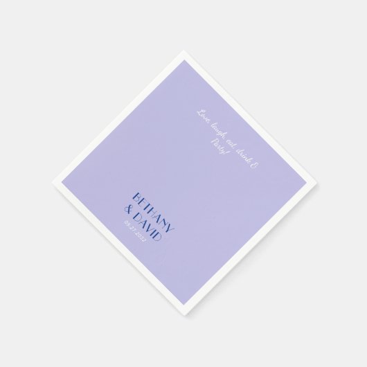 Moderne Lavendel en Blauwe Bruiloft Servet (Hoek)