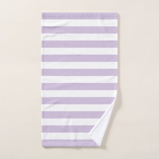 Moderne lavendel en witte stremmingen bad handdoek (Handdoek)