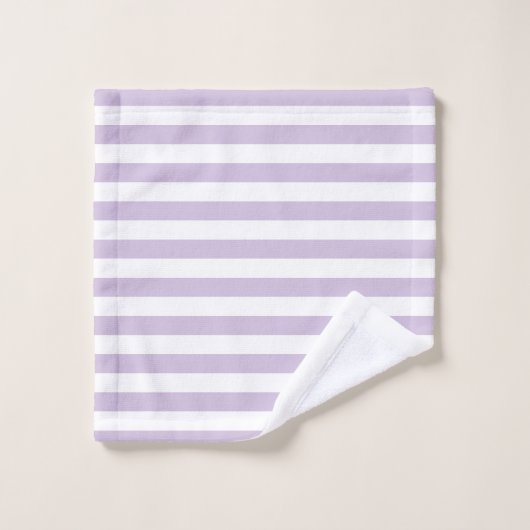 Moderne lavendel en witte stremmingen bad handdoek (Wasdoekje)