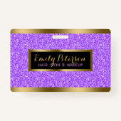 Moderne lavendel faux glitter gouden accenten badge (Achterkant)