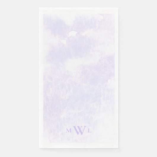 Moderne Lavendel Monogram Splash Bruiloft Servet (Voorkant)