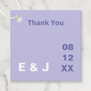 Moderne Lavendel Paarse bruiloft gunst Labels