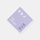 Moderne lavendel Paarse bruiloft servetten (Hoek)