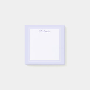 Moderne lavendel paarse seringen witte rand script post-it® notes