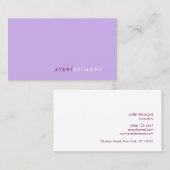 Moderne lavendel professioneel minimalistisch visitekaartje (Voorkant / Achterkant)