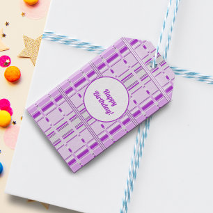 Moderne Lavendel Roze Patroon Strepen Cadeaulabel