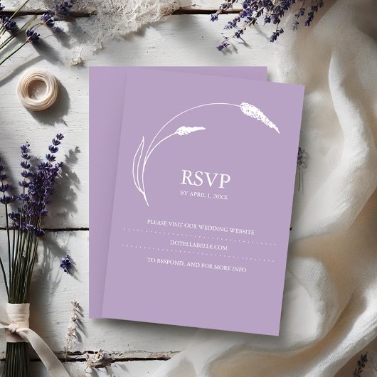 Moderne Lavendel RSVP kaart bruiloft website