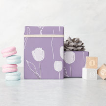 Moderne lavendel tulp witte bloemmotief