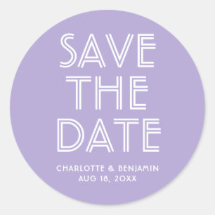 Moderne lavender sparen de Sticker van de Datum