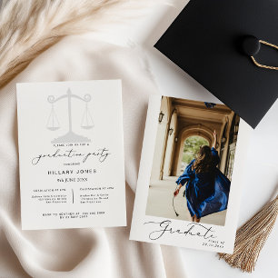 Moderne Law School Paralegal Afstuderen Kalligrafi Kaart
