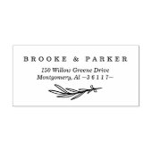 Moderne Leaf Branch Gepersonaliseerde Naam & Adres Rubberstempel (Afrduk)