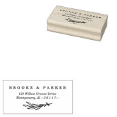 Moderne Leaf Branch Gepersonaliseerde Naam & Adres Rubberstempel (Gestempeld)