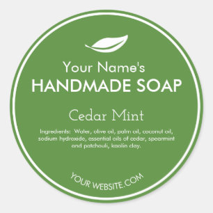 Moderne Leaf gepersonaliseerde zeep labels ronde k