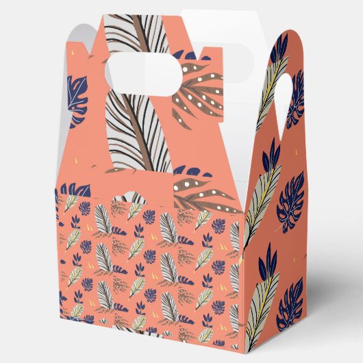Moderne Leaf Pattern Party Supplies Bedankdoosjes (Geopend)