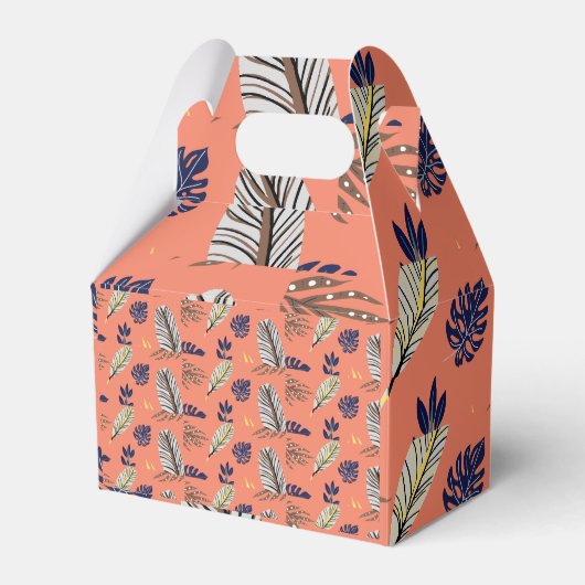 Moderne Leaf Pattern Party Supplies Bedankdoosjes (Voorkant Zijde)