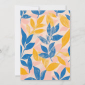 Moderne Leafy Lithograph tabel aantal zitplaatsen  Kaart (Achterkant)