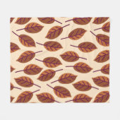 Moderne LEAVES BEIGE Fleece Deken (Voorkant (Horizontaal))
