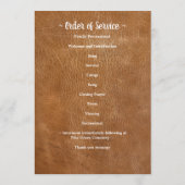 Moderne lederen herdenkingsorde van dienst begrafe programma (Achterkant)
