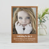 Moderne lederen herdenkingsorde van dienst begrafe programma (Staand voorkant)