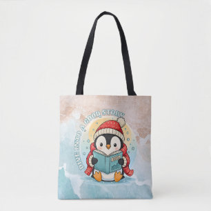 Moderne lees-pinguïn-aesthetische schoudertassenta draagtas