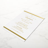 Moderne legance boys Baptisme Gold Folie Uitnodiging (Gedraaid)