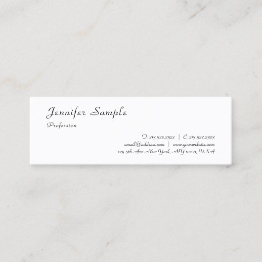 Moderne legant Calligraphy Name Professional Mini Visitekaartje (Voorkant)