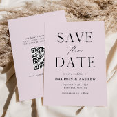 Moderne legant Lavender QR Code Save The Date