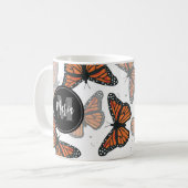 Moderne legante monoarch Butterfly-monogrammen Koffiemok (Voorkant links)