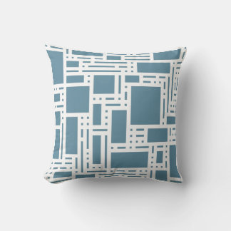 Moderne Leisteenblauwe Abstracte Geometrische Worp Kussen