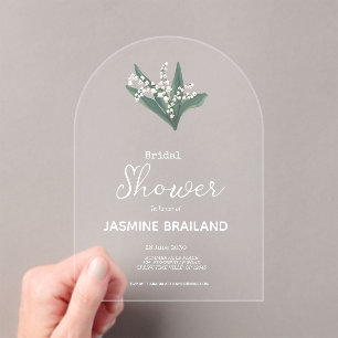 Moderne Lelie van het Vallei Boeket Vrijgezellenfe Acryl Uitnodigingen