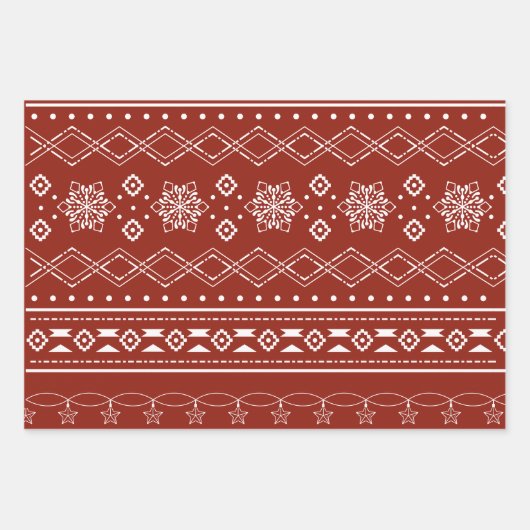 Moderne lelijke partij rode en blauwe lelijke trui inpakpapier vel (Voorkant 3)