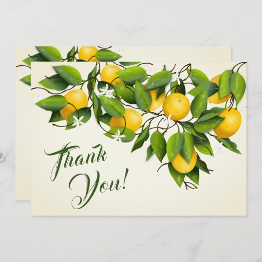 Moderne  Lemonvruchten | Weddenschap Bedankkaart (Voorkant / Achterkant)