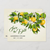 Moderne  Lemonvruchten | Weddenschap Opslaan datum Briefkaart (Voorkant / Achterkant)