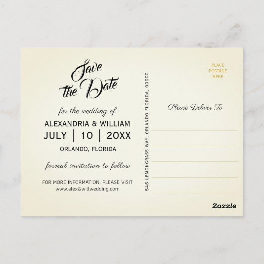 Moderne  Lemonvruchten | Weddenschap Opslaan datum Briefkaart (Achterkant)