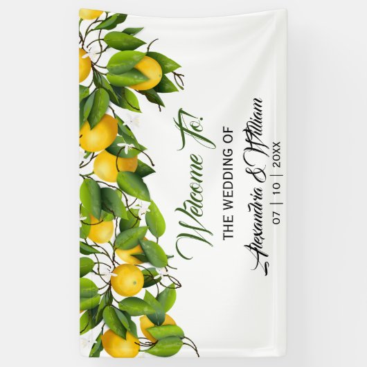 Moderne  Lemonvruchten | Weddenschap Spandoek (Verticaal)