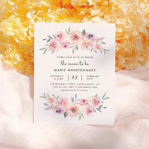 Moderne Lente Bloemen Moeder Wordt Baby Borrel Uitnodiging Briefkaart