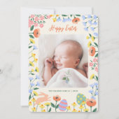 Moderne lente Bloemen Pasen Fotokaart Feestdagenkaart (Voorkant)