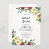 Moderne lente bloemenbruids douche uitnodiging (Voorkant / Achterkant)