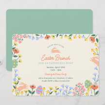 Moderne lente bloemenpaas brunch