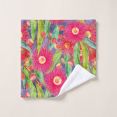 Moderne lente eucalyptus bloeit na de regen bad handdoek (Wasdoekje)