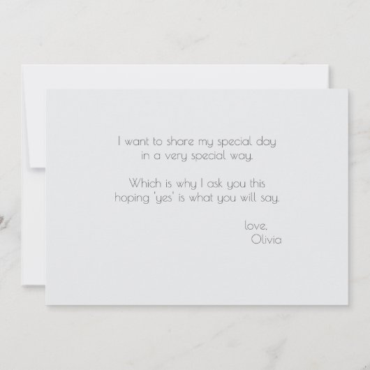 Moderne lente Eucalyptus Matron van Eer Uitnodigen Kaart (Achterkant)