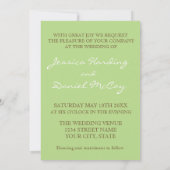 Moderne lente groen & chocolade bruin bruiloft kaart (Achterkant)