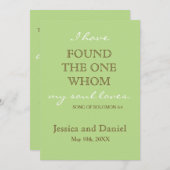 Moderne lente groen & chocolade bruin bruiloft kaart (Voorkant / Achterkant)