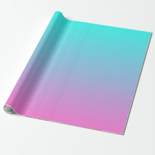 Moderne lente roze turquoise ombre bruiloft gunst cadeaupapier