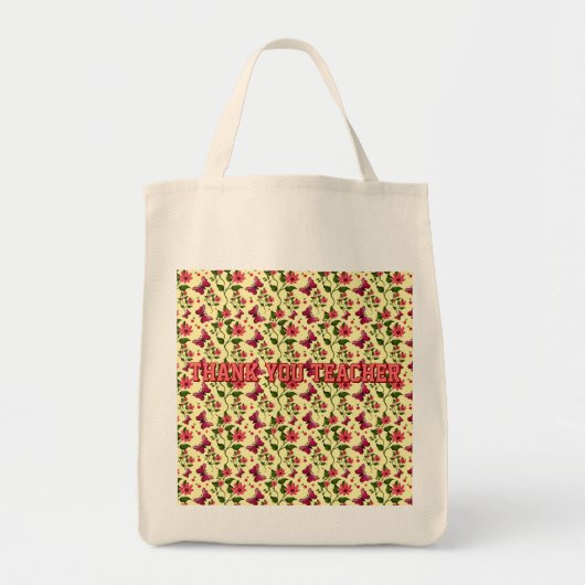 Moderne Lente Tuin Vlinder Bloemig Fijn Porselein Tote Bag (Voorkant)