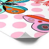 Moderne Lentetuin Vlinder Bloemig  Poster (Hoek)