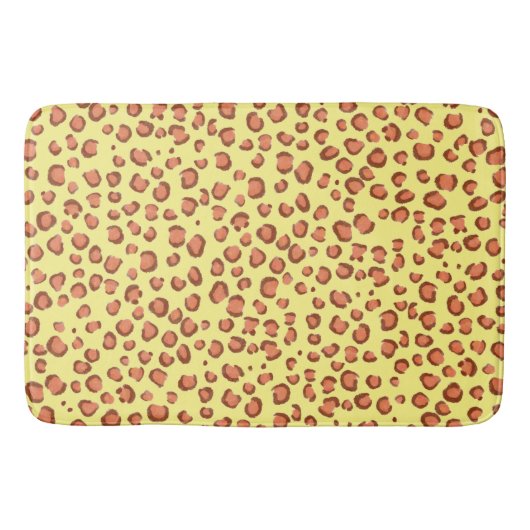 Moderne leopard Animal Print Pattern Red Yellow Badmat (Voorkant)