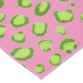 Moderne leopard Pattern Animal Print Green Roze Tafelkleed (Gekanteld)