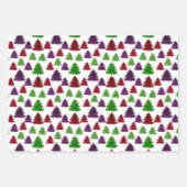 Moderne Leopard Print Multi Kleuren Kerstbomen Inpakpapier Vel (Voorkant 2)
